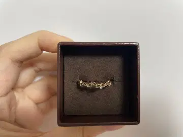 agete K10 시스루 잎 모티브 골드링