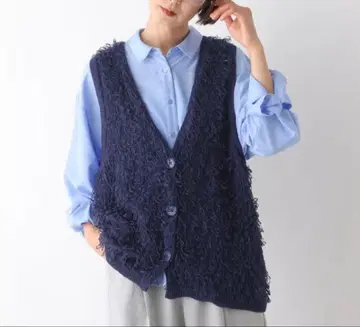 렙심 네이비 5게이지 루프 니트 베스트