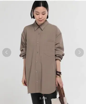 [ 새상품급 ] AP STUDIO 베이지 울 셔츠