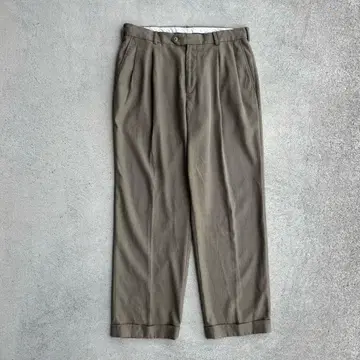 90s 빈티지 구제 의류 레이온 와이드 슬랙스 W34 L30 베이지