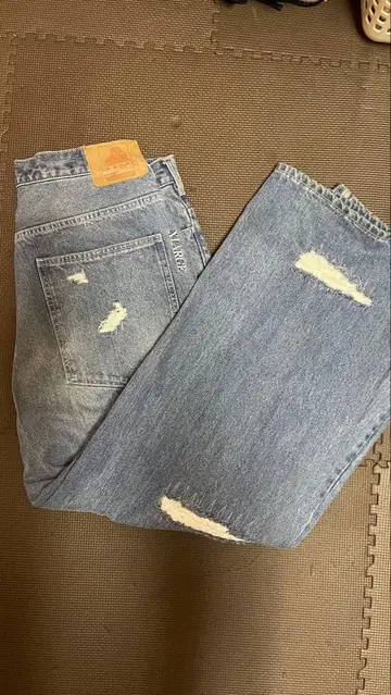 XLARGE 데미지 데님 와이드 레그