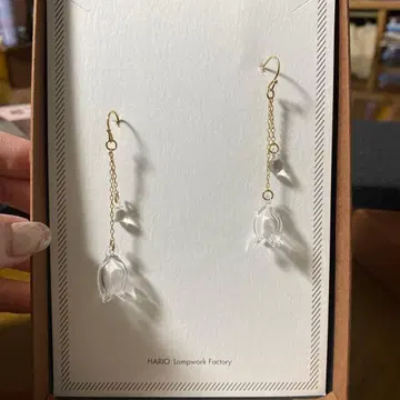 HARIO 램프워크 꽃 모티브 귀걸이 스즈란