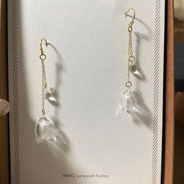 HARIO 램프워크 꽃 모티브 귀걸이 스즈란