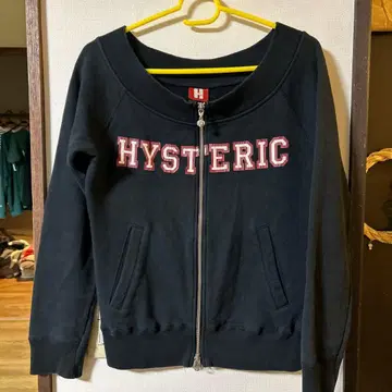 레어! HYSTERIC 블랙 후드티 지퍼 포함