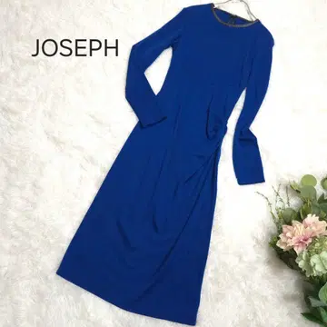 JOSEPH 조셉 38 롱 원피스 긴팔 파랑 타이트 카슈쿨