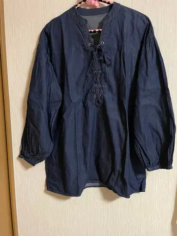 데님지 긴팔 셔츠