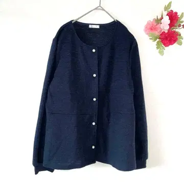 그라시아 자켓 가디건 긴팔 오피스 라메 네이비 네이비 L