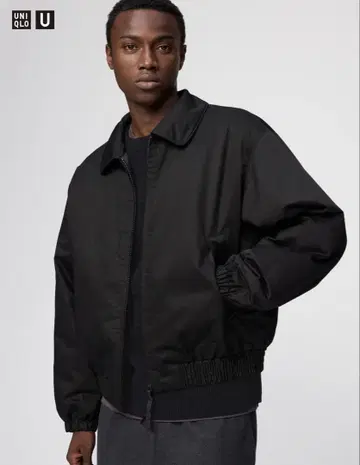 유니클로U 퍼프테크 숏 블루종 XS