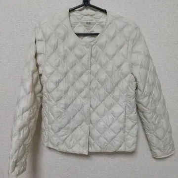 새상품급! 유니클로 여성용 웜 패딩 자켓 S 펄 화이트