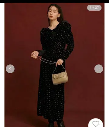 snidel 벨로아 자수 원피스