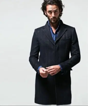 나노 유니버스 하시모토 준 체스터 코트 네이비