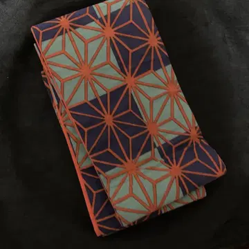 요네자와 초목 염색 린넨 아사노하, 체크 패턴 반폭 오비