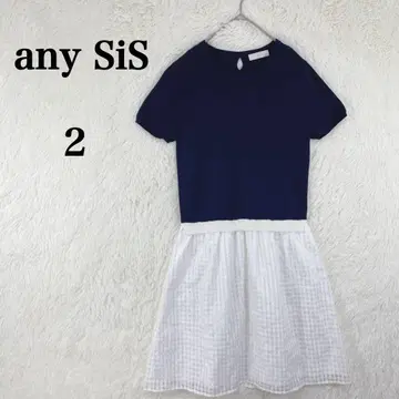 [애니 스위스] 무릎 기장 도킹 원피스 비침 반팔 니트 2(S 상당)