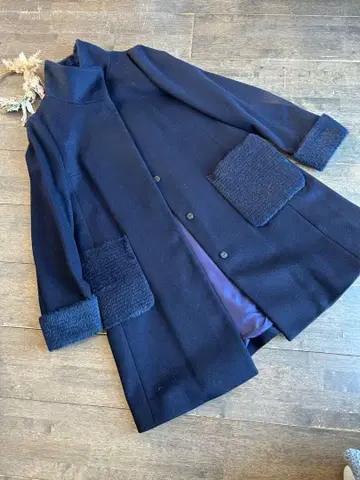 ballsey 보르지 네이비 하이넥 체스터 코트