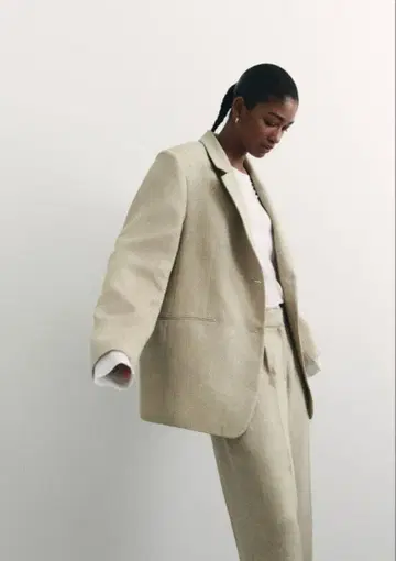 H&M 루즈핏 블레이저 자켓 베이지