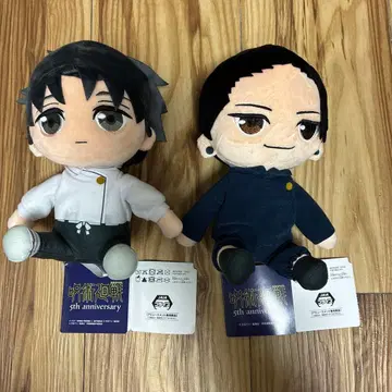 라운드원 한정판 주술회전 앉아있는 M 봉제 인형 오코츠 유타 게토 스구루