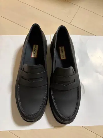 HUNTER 블랙 로퍼 레인 슈즈 25cm?