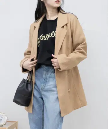 me Jane pumpkin port 골드 버튼 미디 기장 코트 새상품