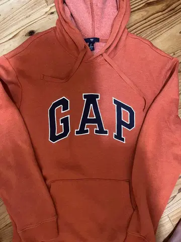 GAP 오렌지 후드 부착 후드티 L 사이즈
