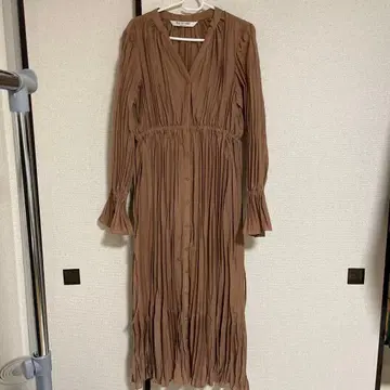 Ray BEAMS 브라운 긴팔 셔츠 원피스