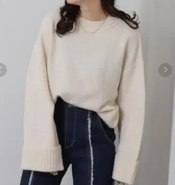 미사용 새상품 [ RAY CASSIN ] 라메 니트 프티 하이 풀오버