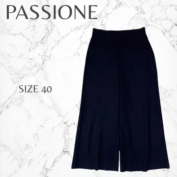 파시오네 울 혼방 깔끔 고급 허리밴딩 와이드 가우초 팬츠 L