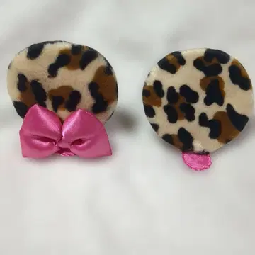 디즈니 미니 레오파드 무늬 표범 무늬 패치 핑 헤어핀 레오파드