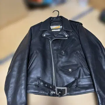 Schott Perfecto 블랙 가죽 라이더 자켓 36