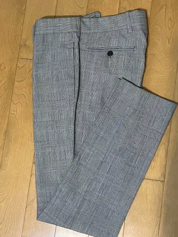 beams 그레이 계열 체크 슬랙스