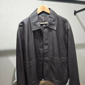 ZARA 다크 브라운 양가죽 가죽 자켓 M