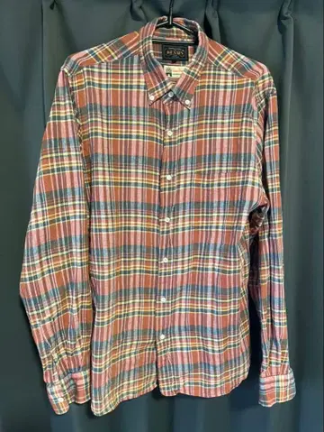 BEAMS 플란넬 셔츠 긴팔 셔츠 체크 무늬