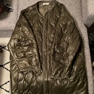 FREAK'S STORE 퀼팅 롱 자켓 올리브