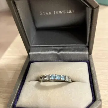 STAR JEWELRY 아쿠아 마린 핑키링 박스 있음
