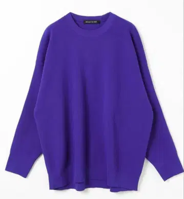 새상품 미즈이로 인드 크루넥 와이드 풀오버 니트 스웨터 블루