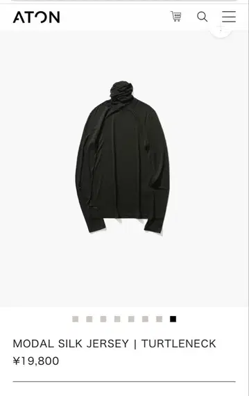 ATON 모달 실크 터틀넥 블랙