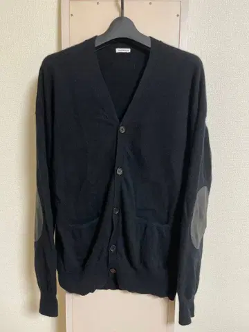 몽골 캐시미어 엘보 패치 가디건, Black 2 사이즈