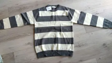 INHERIT B.C STOCK 보더 니트 스웨터 그레이 아이보리