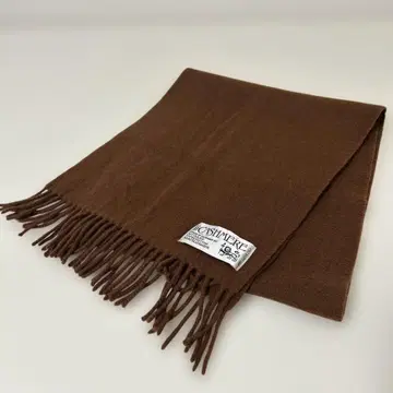 마츠자카야/V.FRAAS 100% 캐시미어 브라운 무지 머플러 독일제