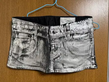 y2k SLY 은박 프린트풍 데님 미니 스커트 0 사이즈