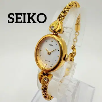 새상품 배터리 작동 SEIKO 손목시계 알바 팔찌 워치 골드