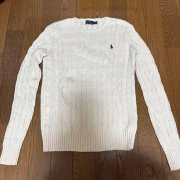 폴로 랄프로렌 케이블 니트 스웨터 화이트