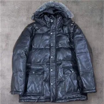 ALL THE WAY 램 가죽 다운 자켓 양가죽 블랙 울트라 웜 XL