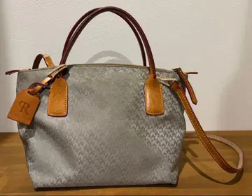 로베르타 피에리 그레이 나일론 x 가죽 숄더백 이탈리아제