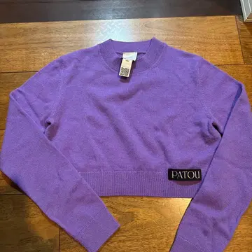 PATOU 퍼플 크롭 니트 S