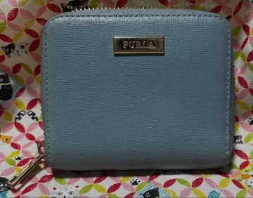 [ 중고 ] FURLA 접이식 지갑 라운드 지퍼 블루