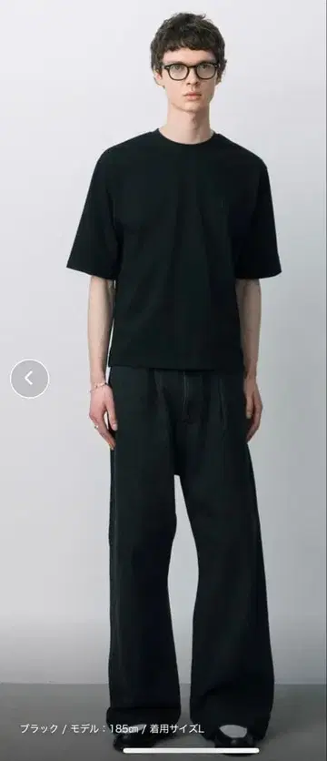 [ LURAKU ] tuck wide denim pants