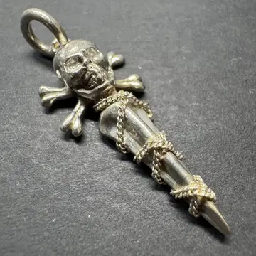 [ silver925 ] 스컬 대거 펜던트 탑