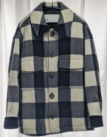 티카 TICCA 블록 체크 울 자켓