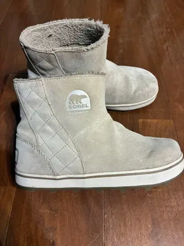 중고 SOREL 방수 스웨이드 부츠 23cm 베이지