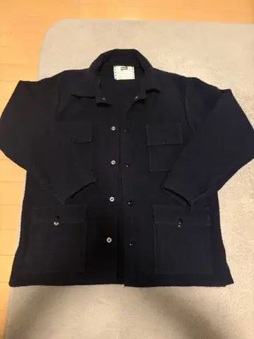 STEEL GRIP 네이비 울 코트